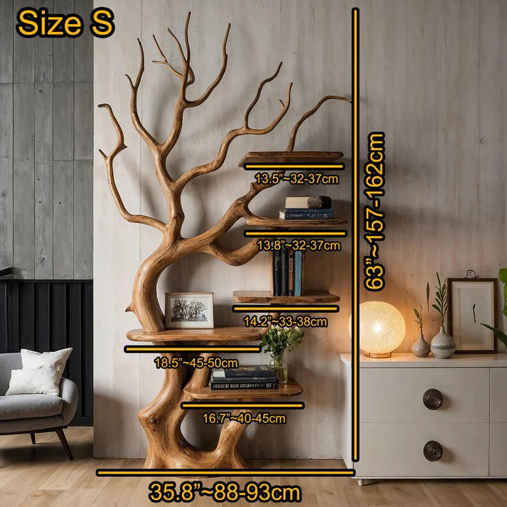 Tree Branch Wall Bookshelf - Natural Floating Wooden Tree Bookshelf