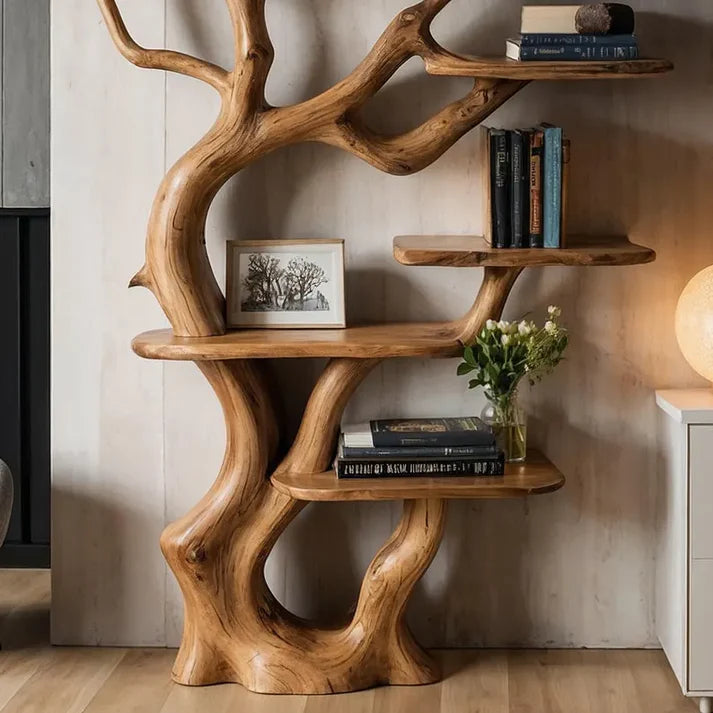 Tree Branch Wall Bookshelf - Natural Floating Wooden Tree Bookshelf