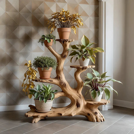 Handmade Creative Solid Wood Plant Stand