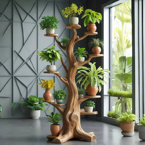 Rustic Wooden Plant Stand