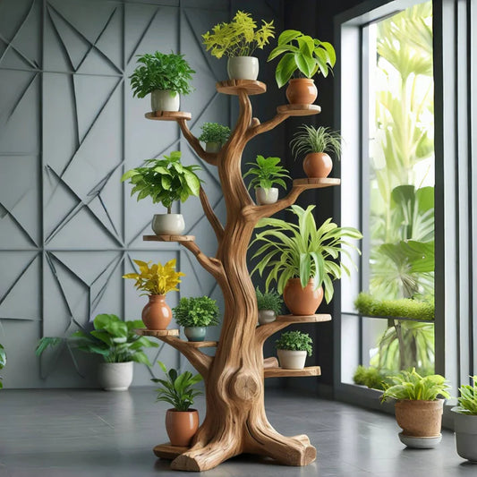 Rustic Wooden Plant Stand